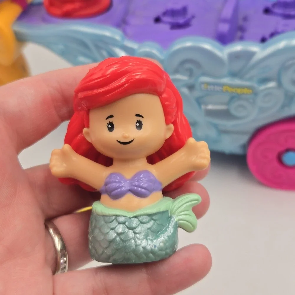 Disney Little People Little Mermaid Ariel's Sea Carriage Complete Works Flounder